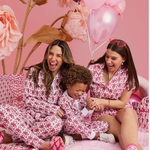 Roller Rabbit Long Sleeve Pink Monkey Pajamas XS